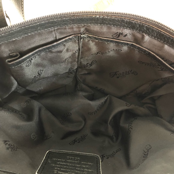 Fossil Black Pebble Leather 2 Strap Shoulder Bag - Picture 5 of 7